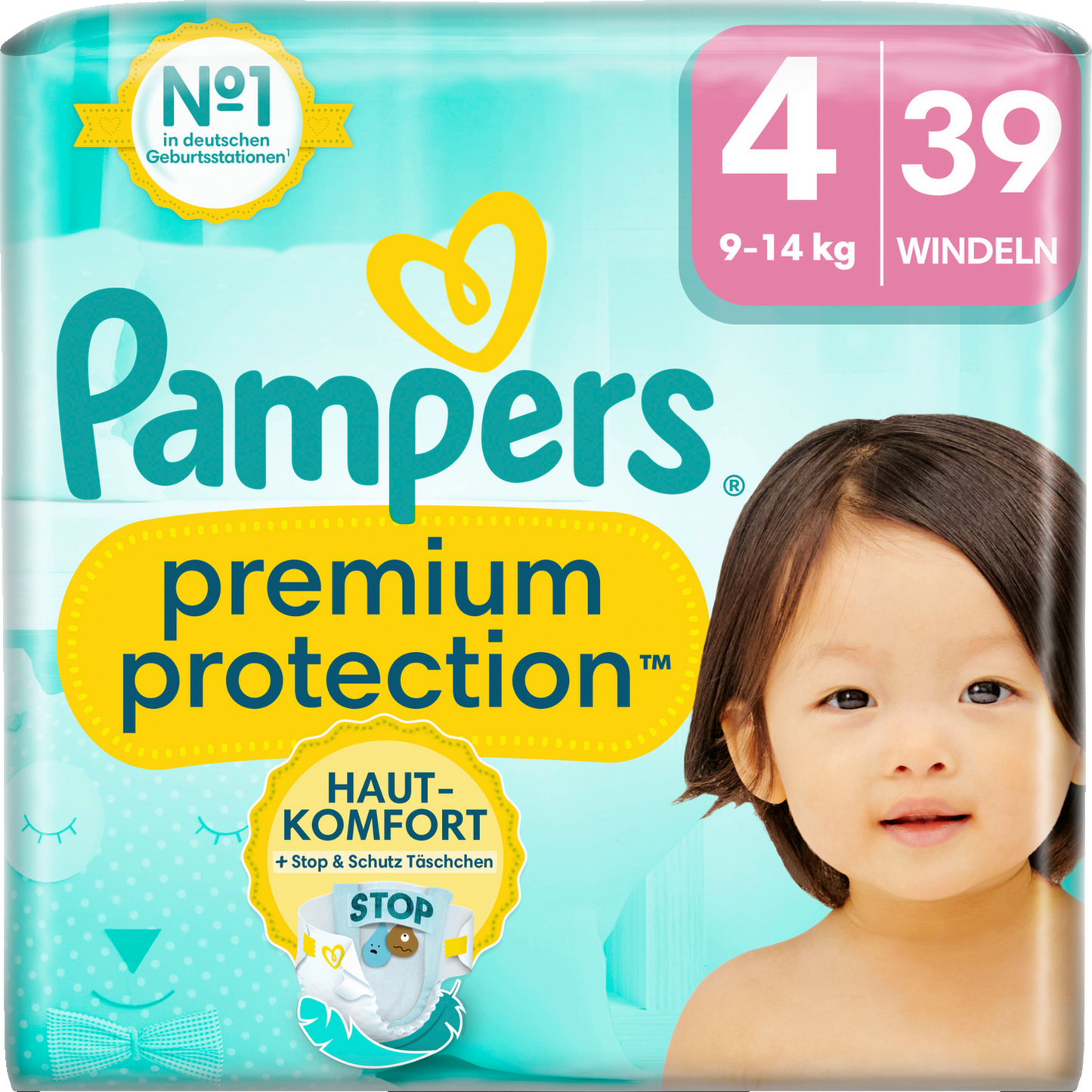 Pampers Premium Protection T4 Maxi 9-14kg (39 pces) Sachet