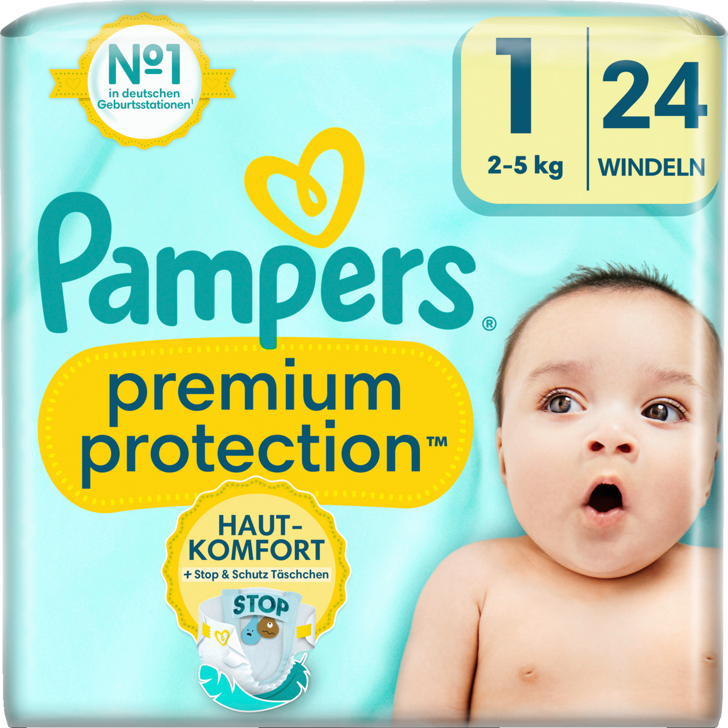 Taille de protection Premium Pampers 1 sac de transport pour nouveau-né (2-5 kg) (24 PCS)