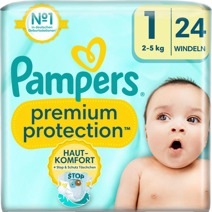 Taille de protection Premium Pampers 1 sac de transport pour nouveau-né (2-5 kg) (24 PCS)