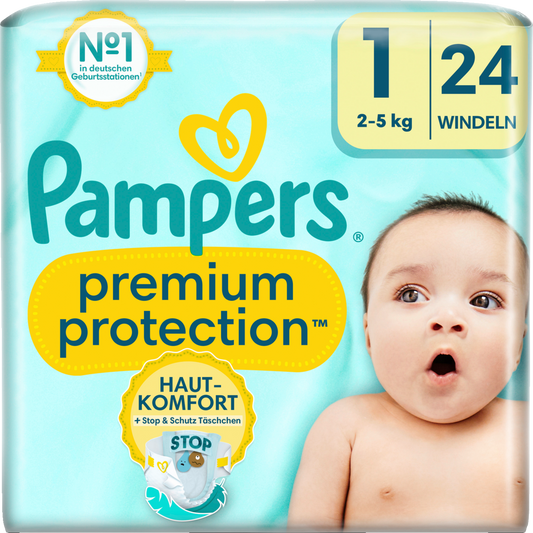 Taille de protection Premium Pampers 1 sac de transport pour nouveau-né (2-5 kg) (24 PCS)