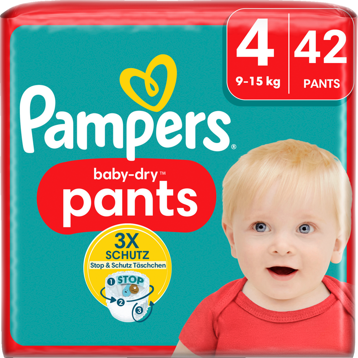 Pampers Baby-Dry PANTS T4 Maxi 9-15kg (2 x 42 pces)