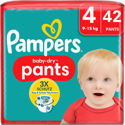 Pampers Baby-Dry PANTS T4 Maxi 9-15kg (2 x 42 pces)