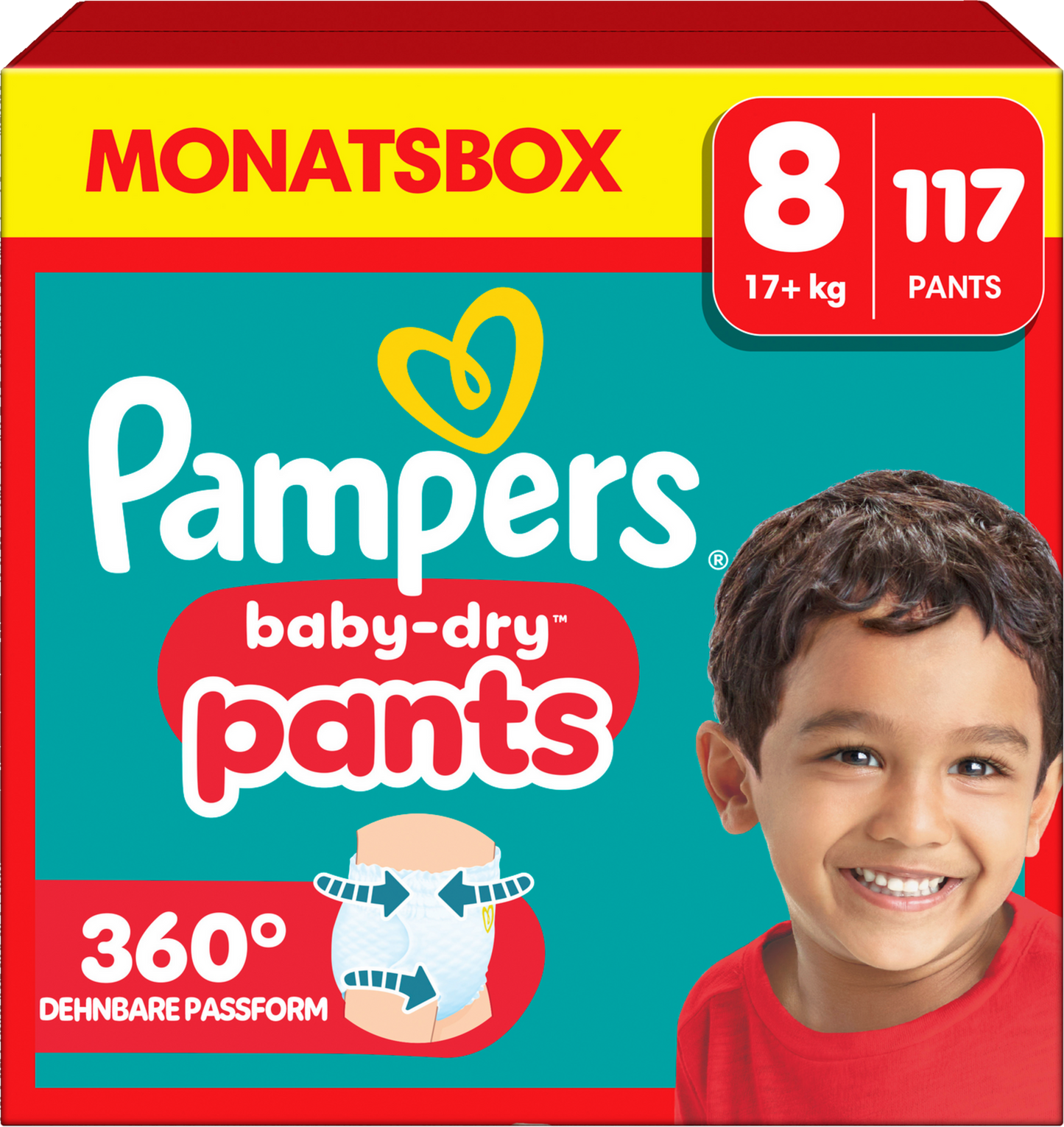 Pampers Baby-Dry PANTS Gr. 8 XXXL 17+kg (117 pces) pack mensuelle