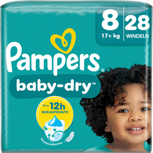 Pampers Baby Dry T8 Extra Large Plus 17+kg (28 pces) Sachet