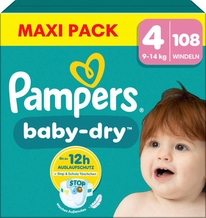 Pampers Baby-Dry T4 Maxi 9-14kg (108 pces) Maxi Pack