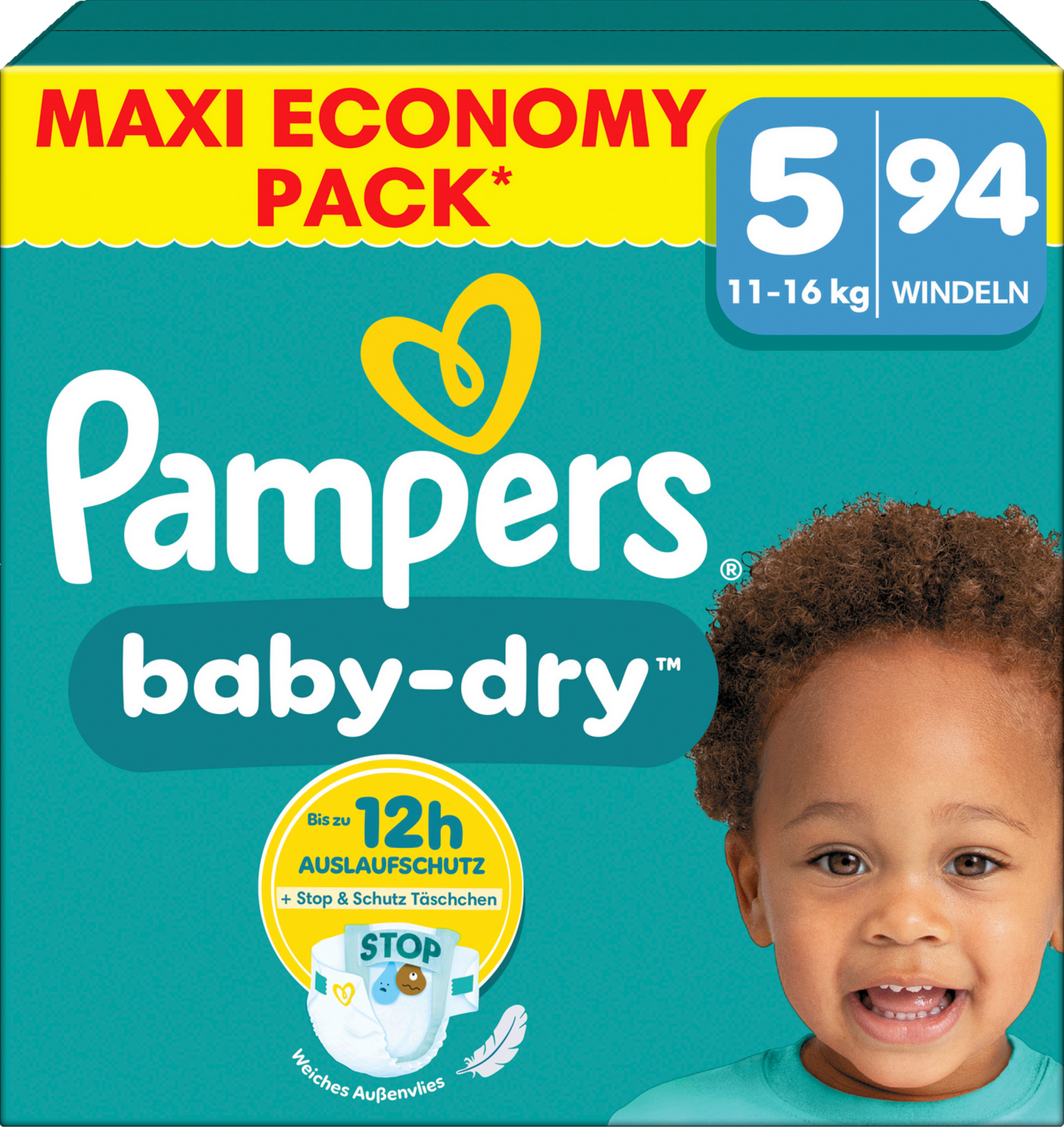 Pampers Baby-Dry T5 Junior 11-16kg (94 pces) Maxi Pack