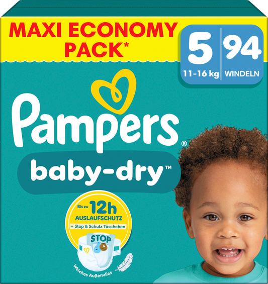 Pampers Baby-Dry T5 Junior 11-16kg (94 pces) Maxi Pack