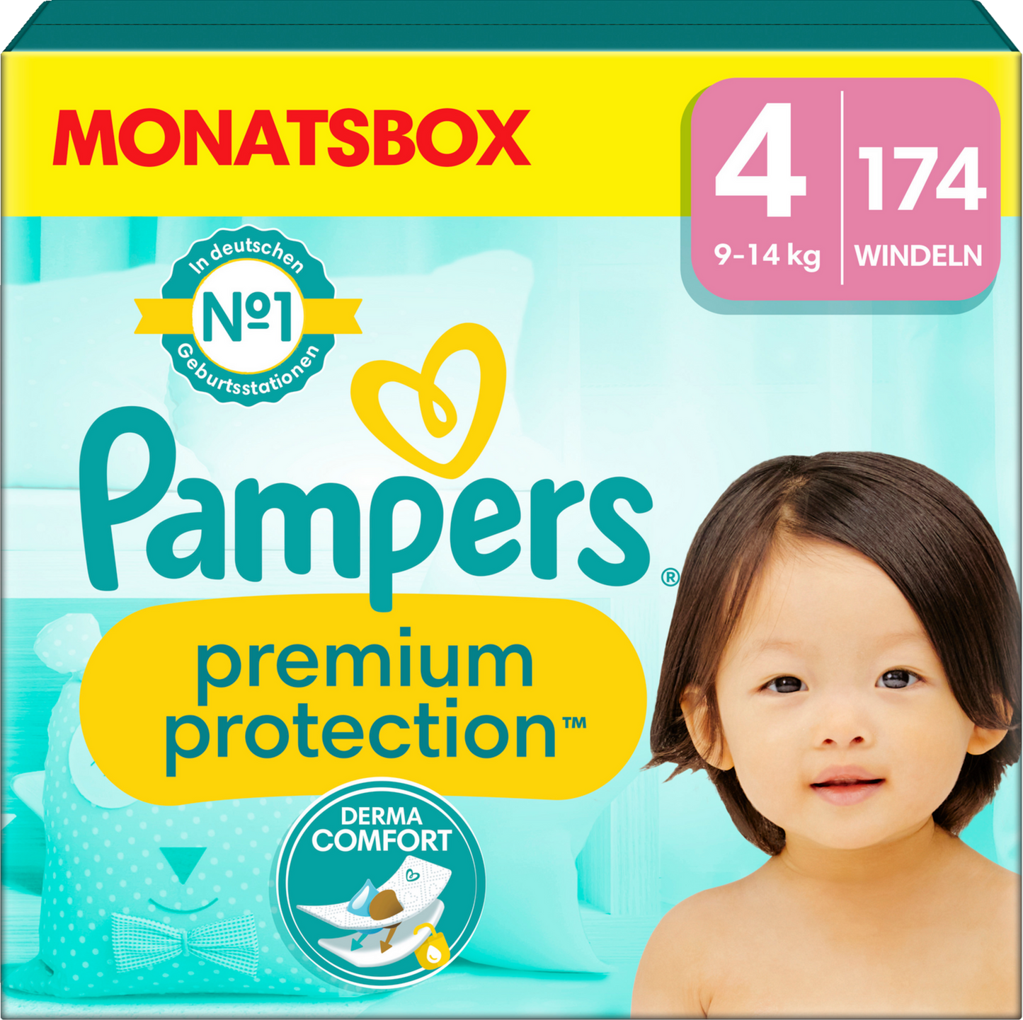 PROMOTION Pampers Premium Protection Pack mensuel T4 + Seaux à couches Sangenic