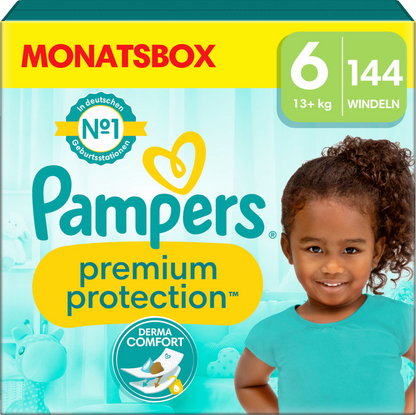 PROMOTION Pampers Premium Protection Pack mensuel T6 + Seaux à couches Sangenic