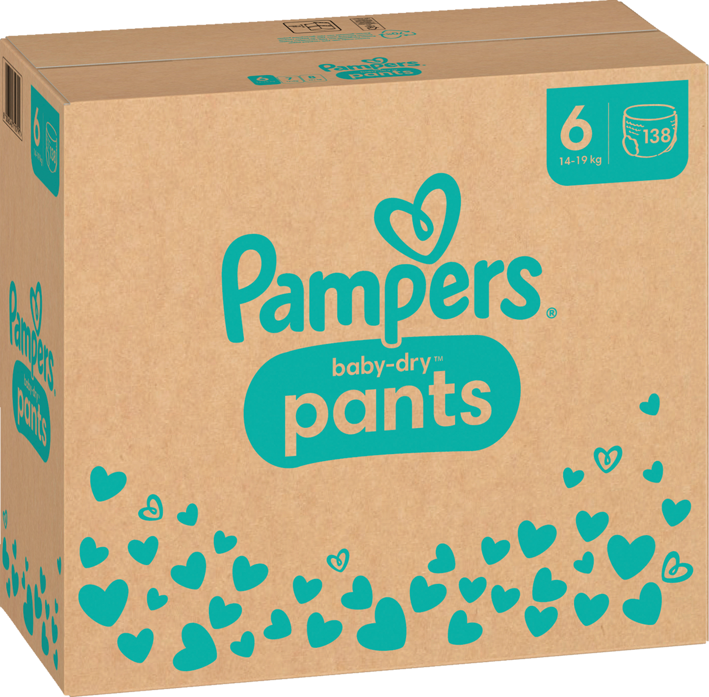 Pampers Baby-Dry PANTS T6 XL 14-19kg (138 pces) Pack mensuel