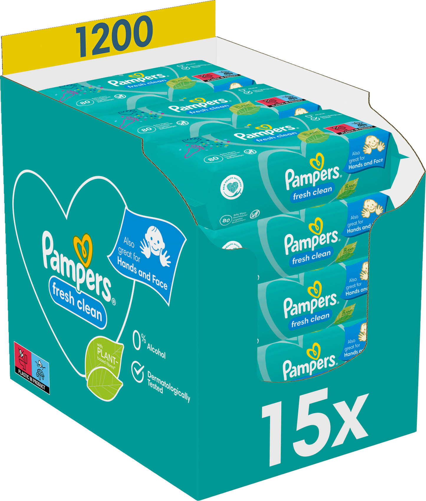 Pampers Fresh Clean Lingettes (15 x 80 pces)