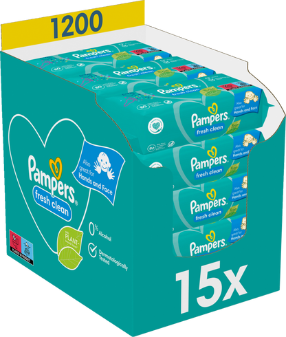 Pampers Fresh Clean Lingettes (15 x 80 pces)