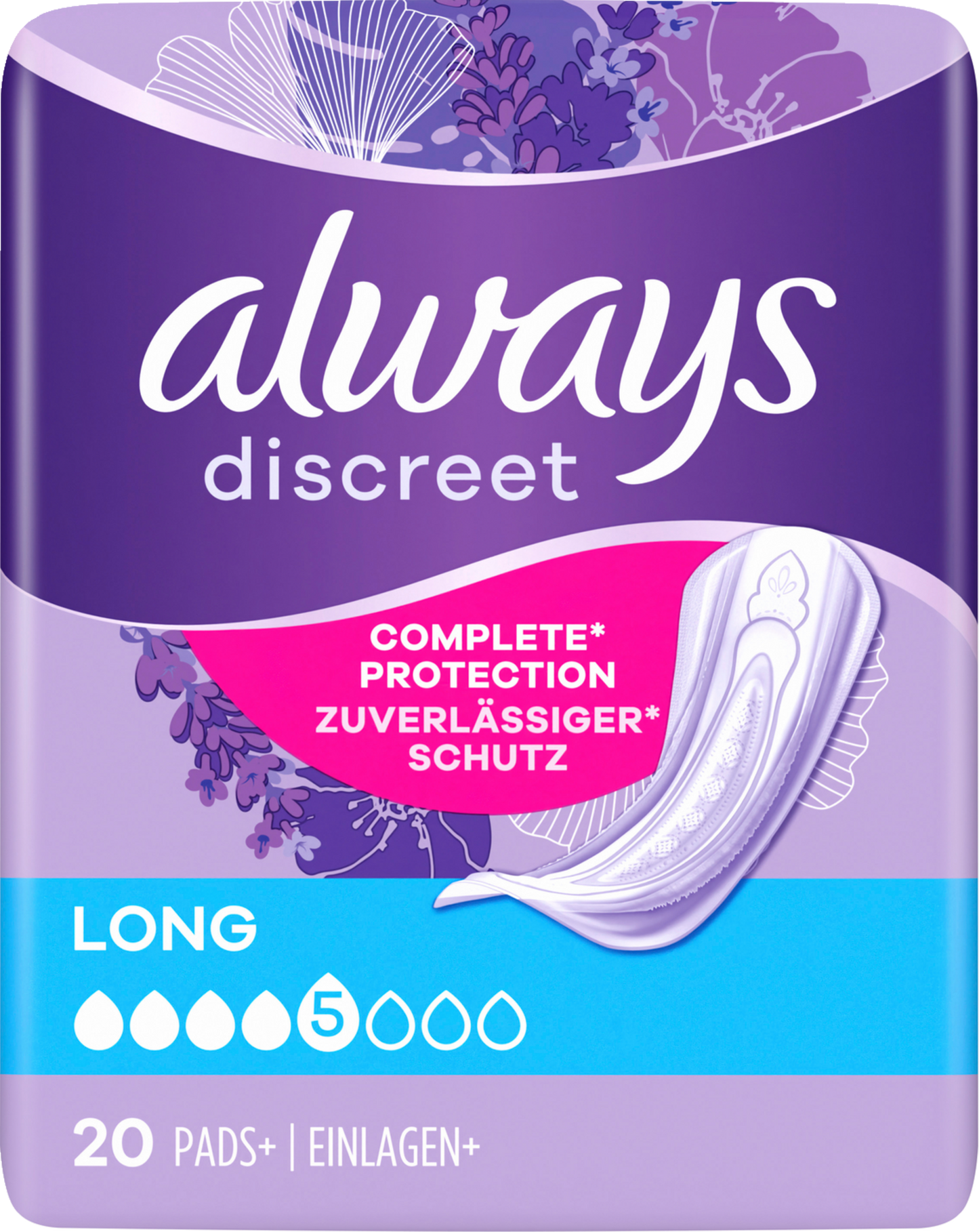 Always Discreet Protections Incontinence Long (80 pcs) Paquet Mensuel