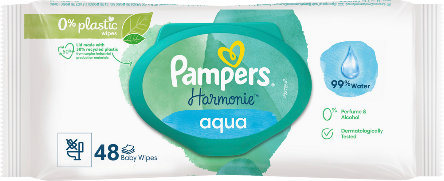 Pampers Harmonie Aqua Lingettes (48 pces)