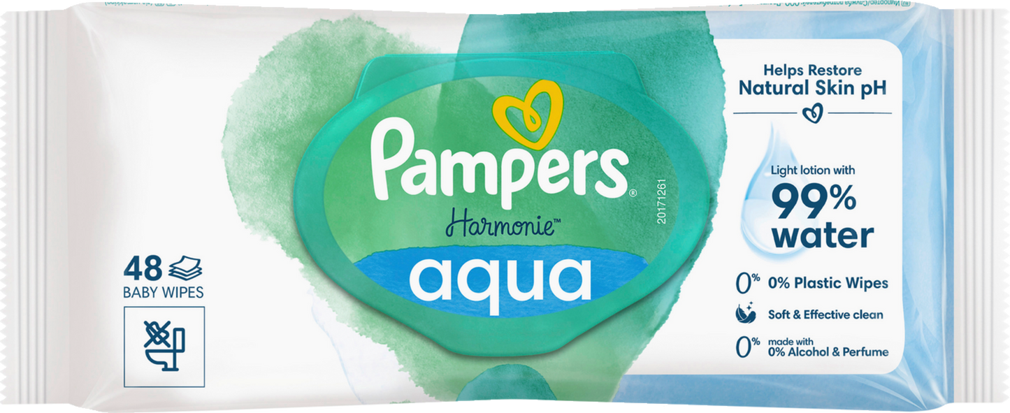 Pampers Harmonie Aqua Lingettes (15 x 48 pces)