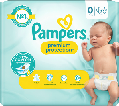 Pampers Premium Protection T0 Micro <3 kg (22 pces) Sachet