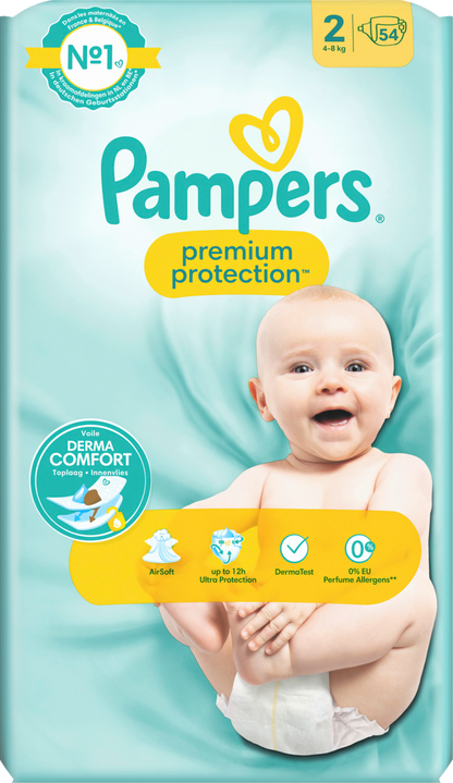 Pampers Premium Protection T2 Mini 4-8kg (54 pces) Sachet