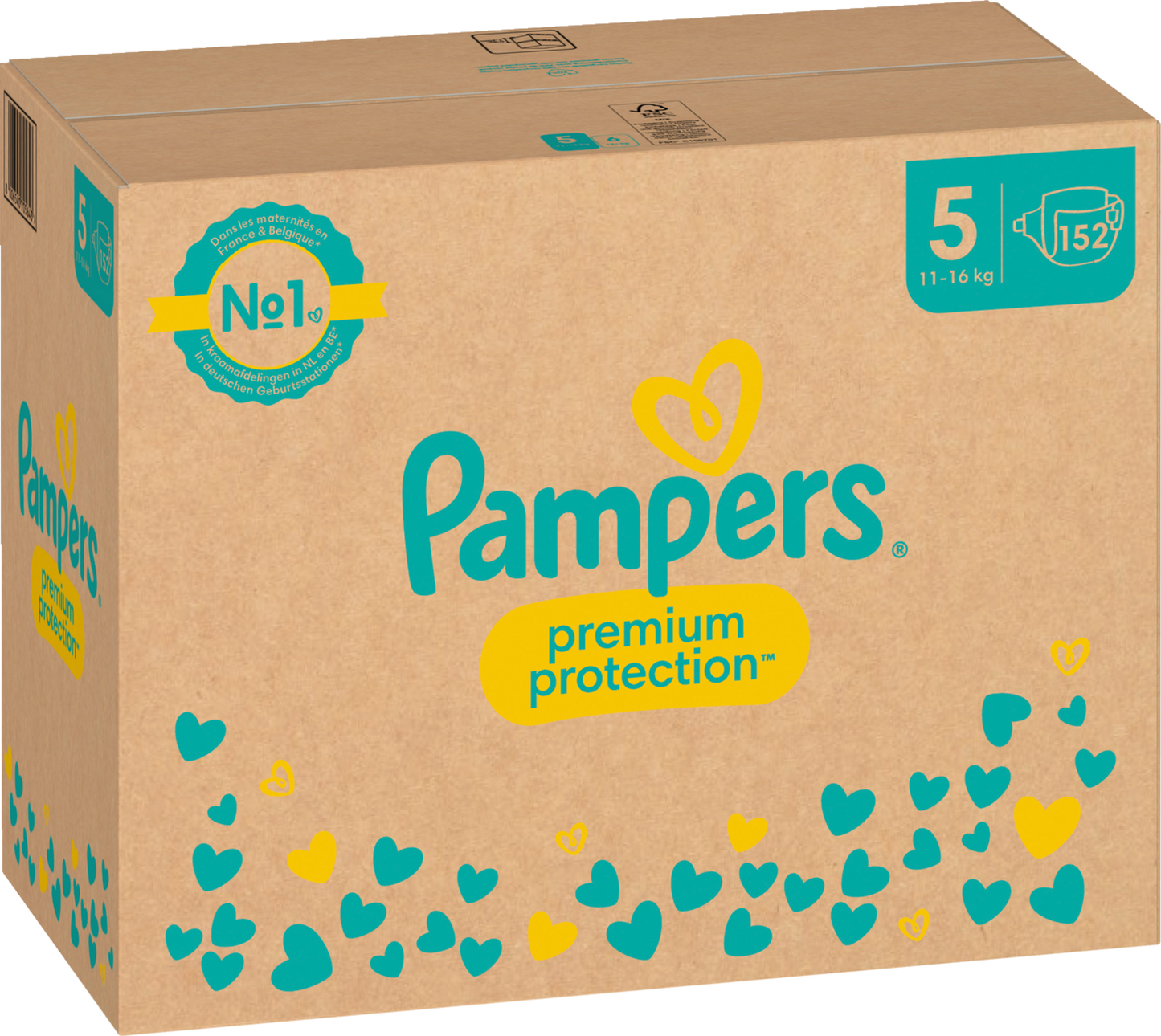 Pampers Premium Protection T5 Junior 11-16kg (152 pces) Pack mensuel