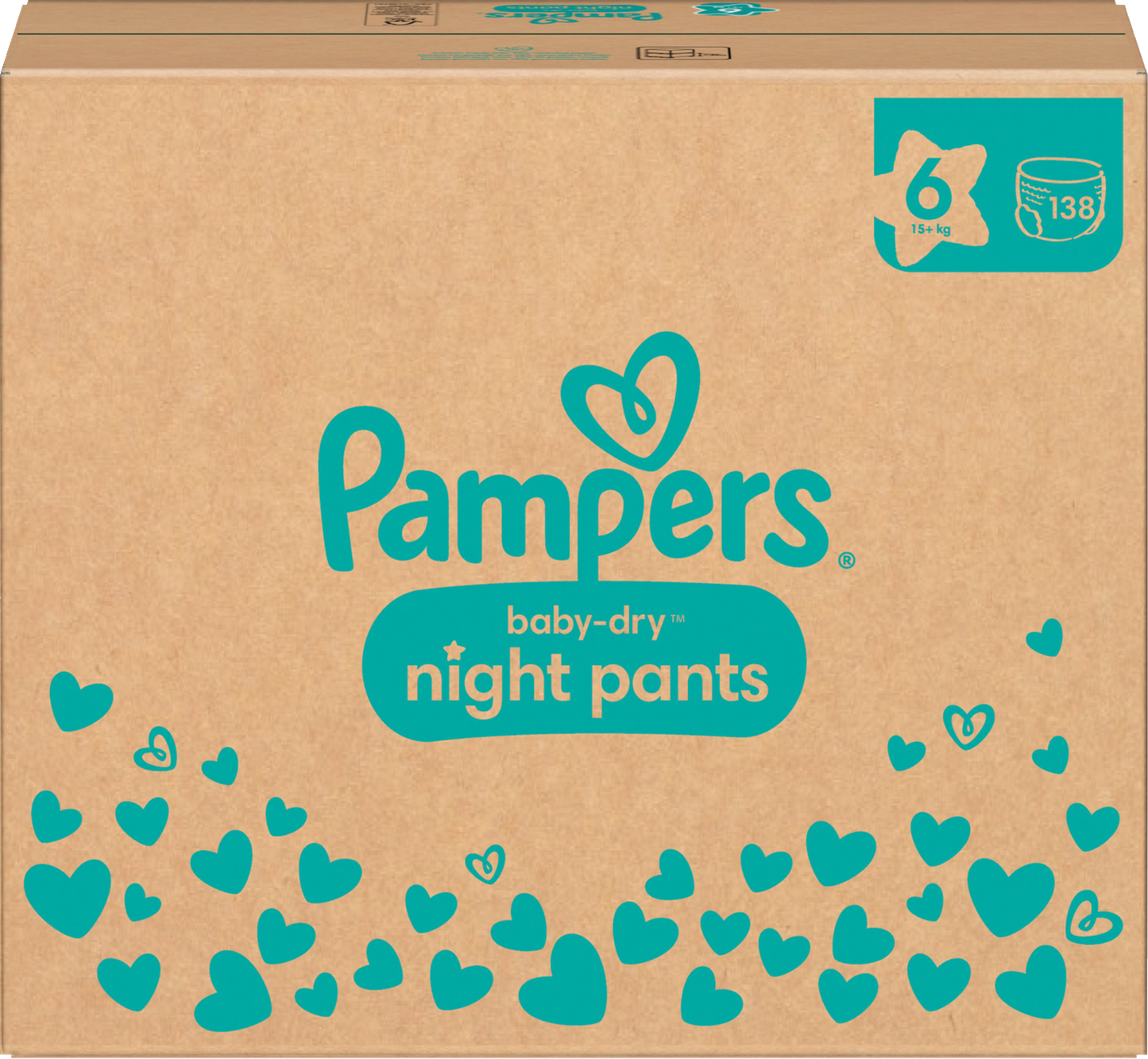 Pampers Baby-Dry Night Pants T6 XL 15+kg (138 pces) Pack mensuel