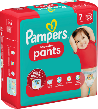 Pampers Baby-Dry PANTS T7 XXL +17kg (29 pces) Sachet