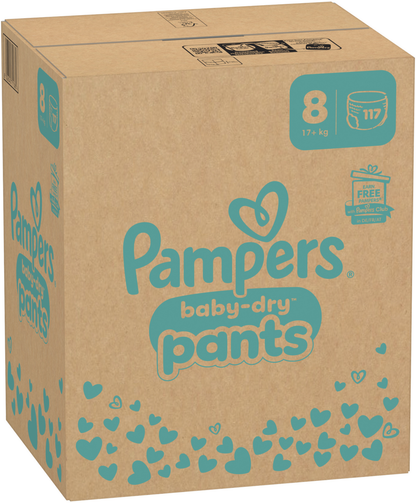 Pampers Baby-Dry PANTS Gr. 8 XXXL 17+kg (117 pces) pack mensuelle