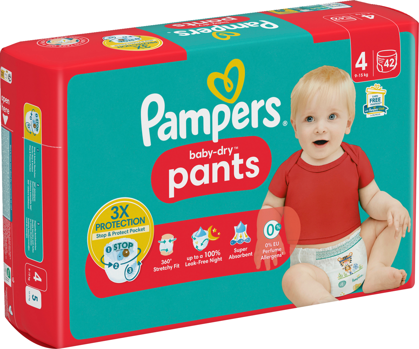 Pampers Baby-Dry PANTS T4 Maxi 9-15kg (2 x 42 pces)