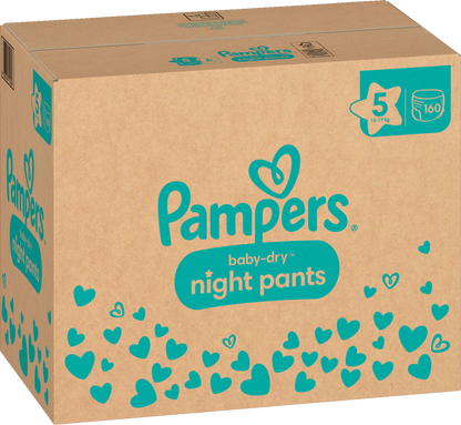 Pampers Baby-Dry Night Pants T5 Junior 12-17kg (160 pces) Pack mensuel