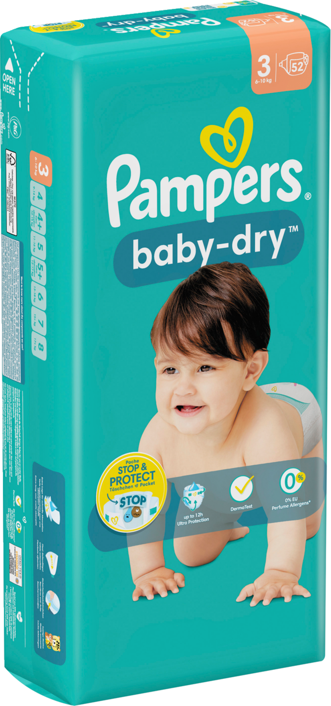 Pampers Baby-Dry T3 Midi 6-10kg (52 pces) Sachet