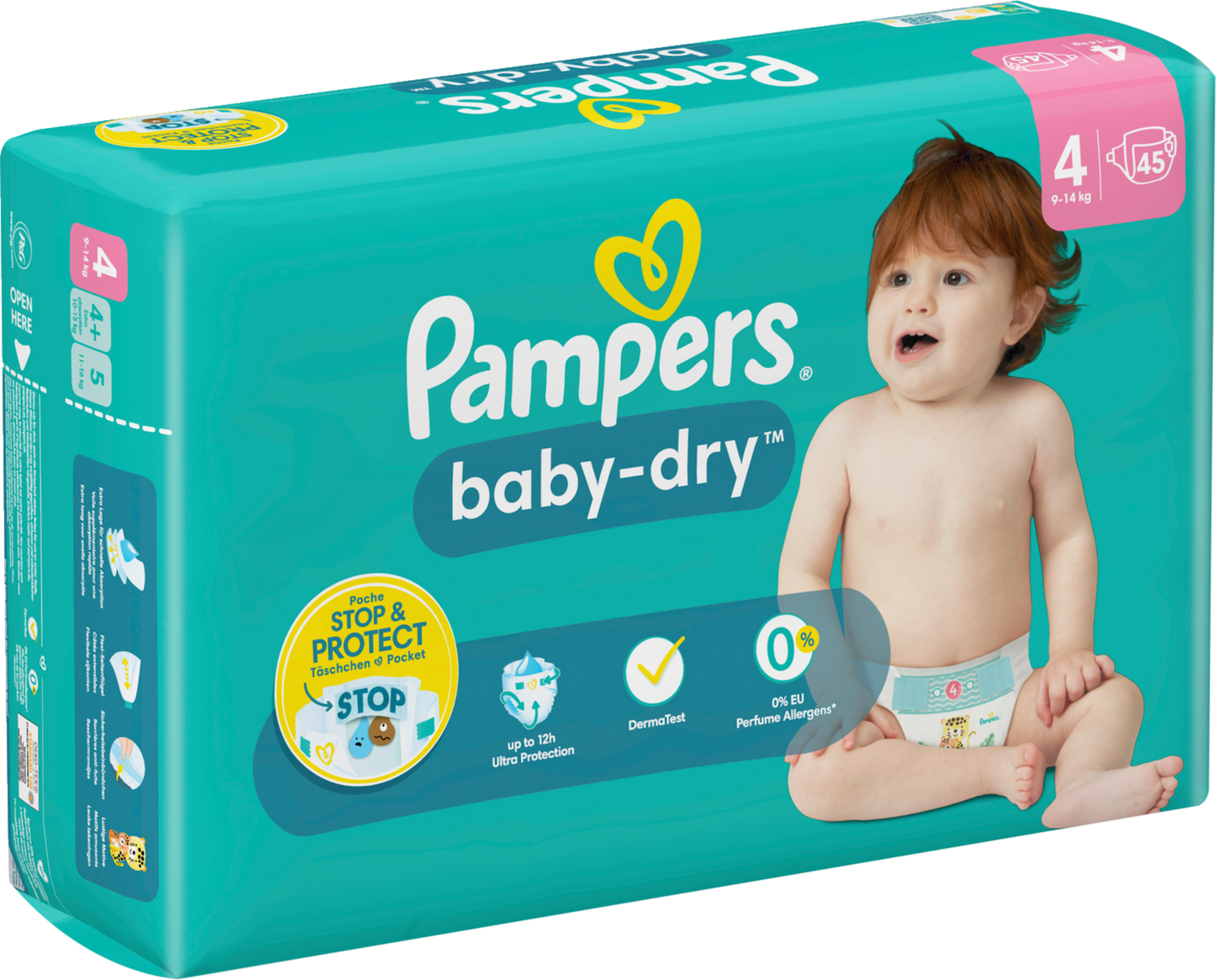 Pampers Baby-Dry T4 Maxi 9-14kg (45 pces) Sachet