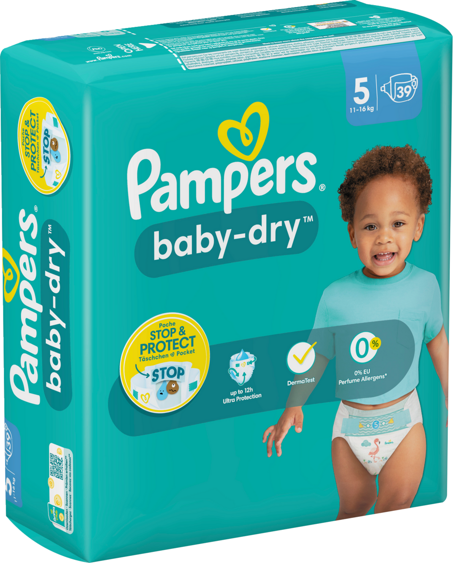 Pampers Baby-Dry T5 Junior 11-16kg (39 pces) Sachet