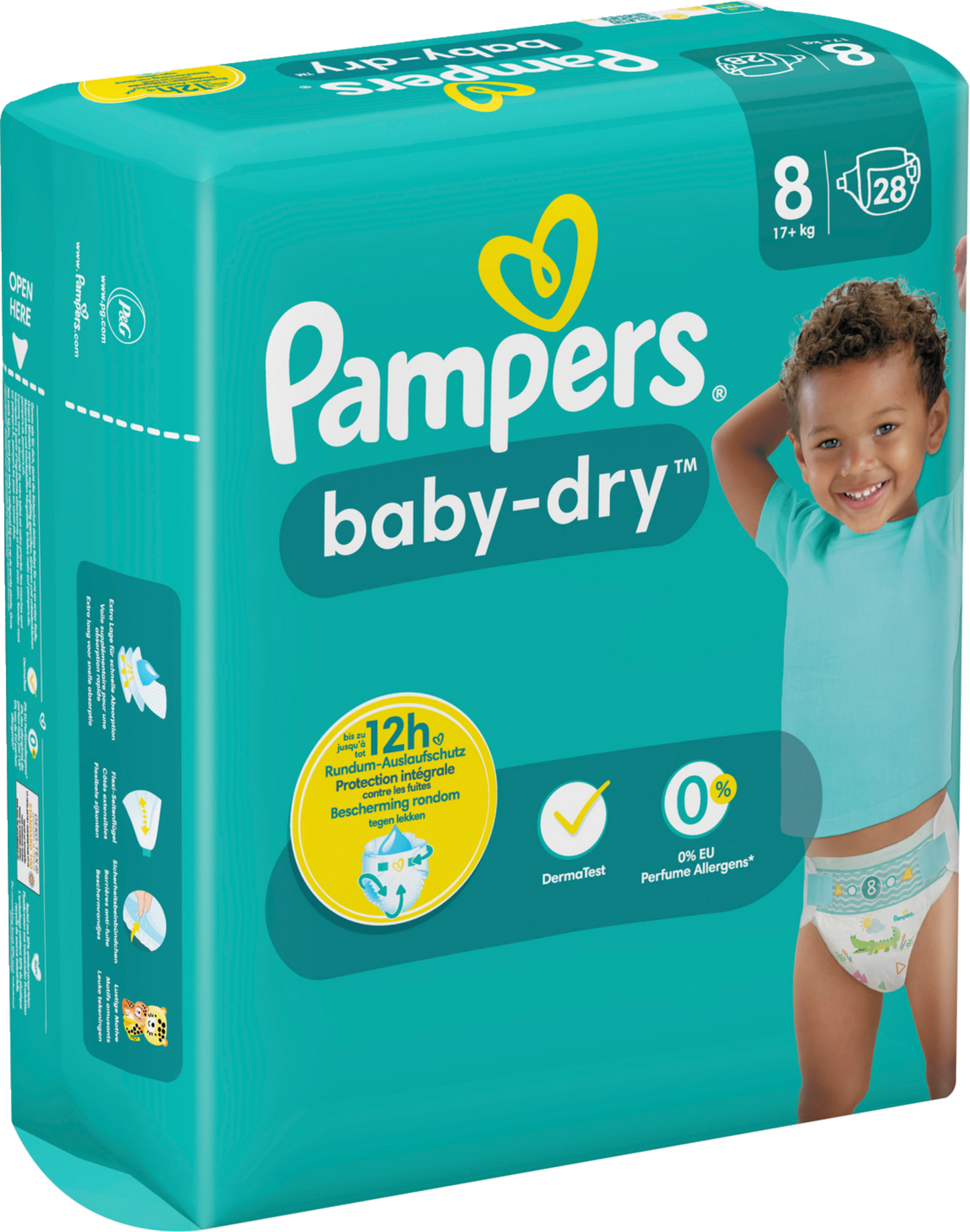 Pampers Baby Dry T8 Extra Large Plus 17+kg (28 pces) Sachet