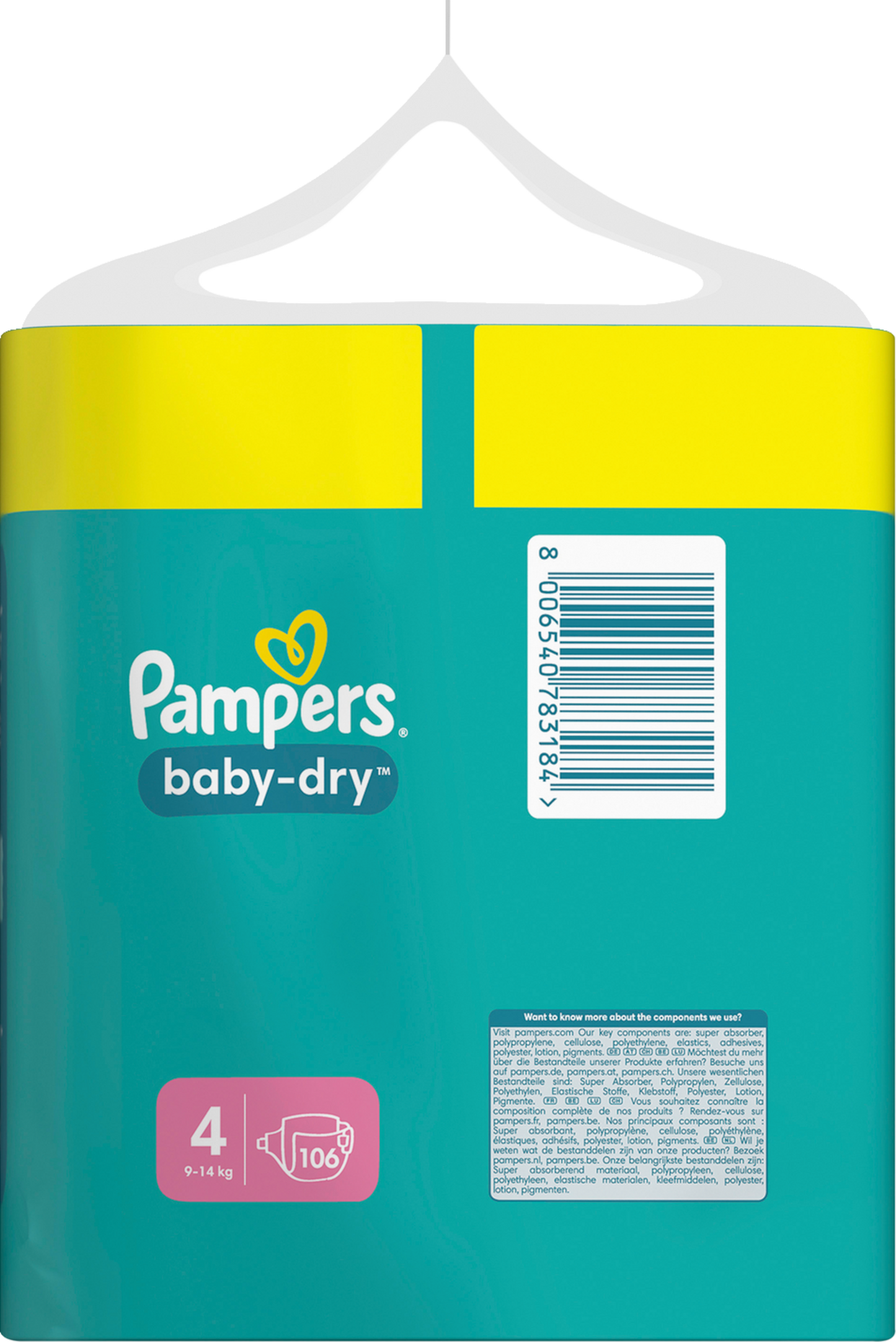 Pampers Baby-Dry T4 Maxi 9-14kg (106 pces) Maxi Pack