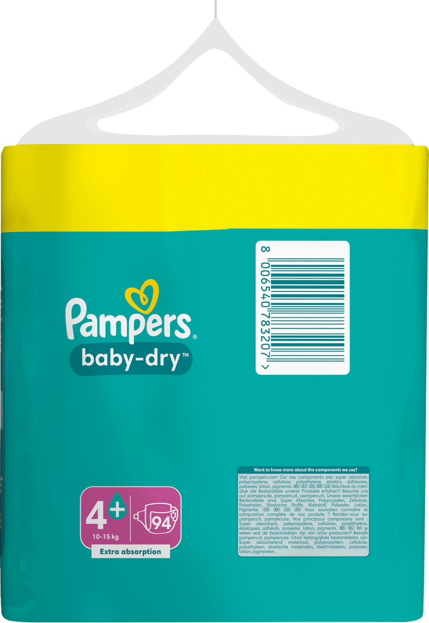 Pampers Baby-Dry T4+ Maxi Plus 10-15kg (94 pces) Maxi Pack