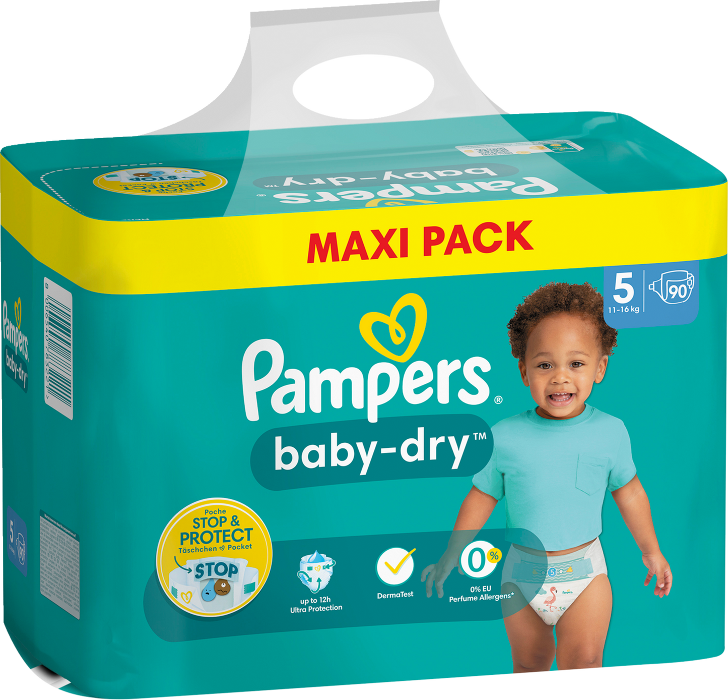 Pampers Baby-Dry T5 Junior 11-16kg (90 pces) Maxi Pack