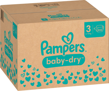 Pampers Baby-Dry T3 Midi 6-10kg (222 pces) Pack mensuel