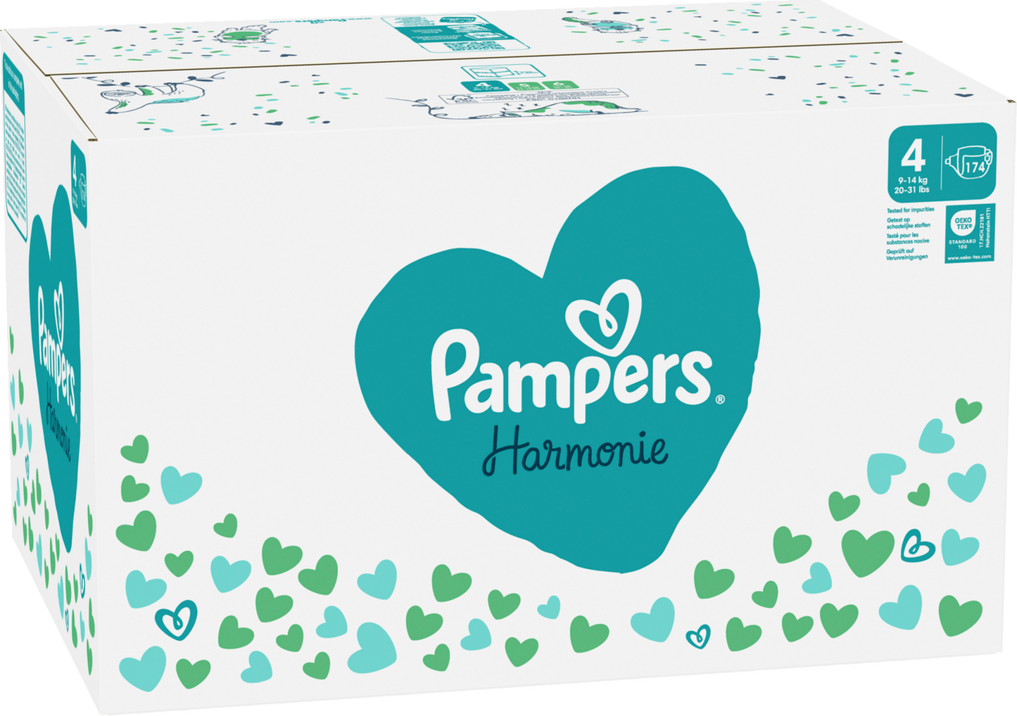 Pampers Harmonie T4 Maxi 9-14kg (174 pces) Pack mensuel