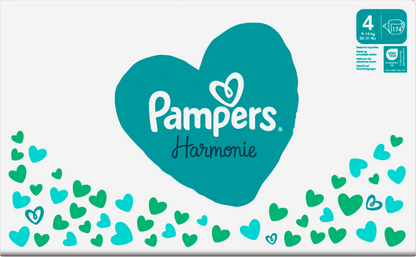 Pampers Harmonie T4 Maxi 9-14kg (174 pces) Pack mensuel