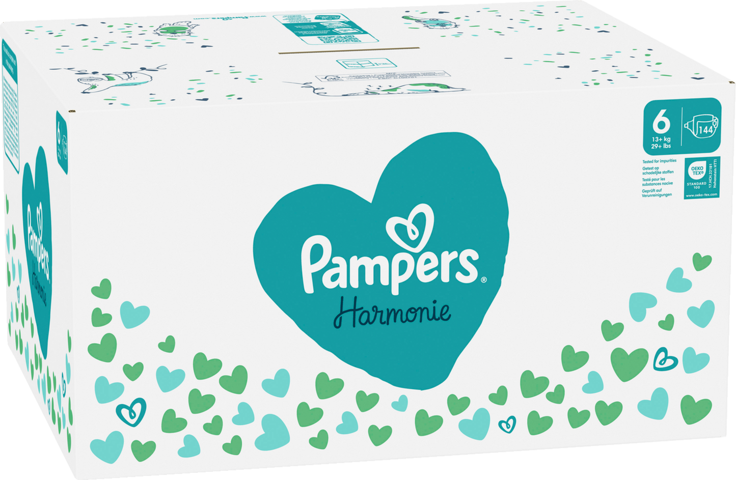 Pampers Harmonie T6 XL 13+kg (144 pces) Pack mensuel
