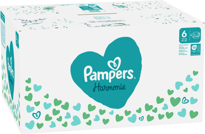 Pampers Harmonie T6 XL 13+kg (144 pces) Pack mensuel
