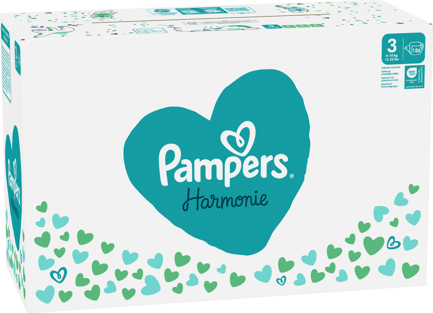 Pampers Harmonie T3 Midi 6-10kg (186 pces) Pack mensuel