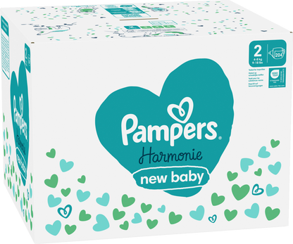 Pampers Harmonie T2 Mini 4-8kg (204 pces) Pack mensuel