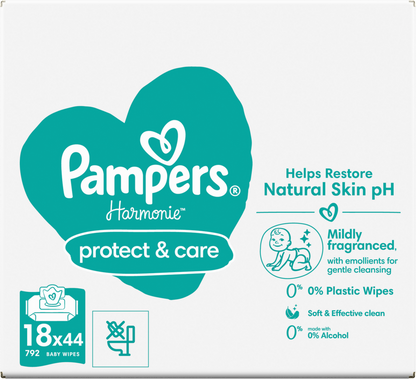 Pampers Harmonie Protect & Care Lingettes (18 x 44 pces)