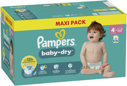 Pampers Baby-Dry T4 Maxi 9-14kg (108 pces) Maxi Pack