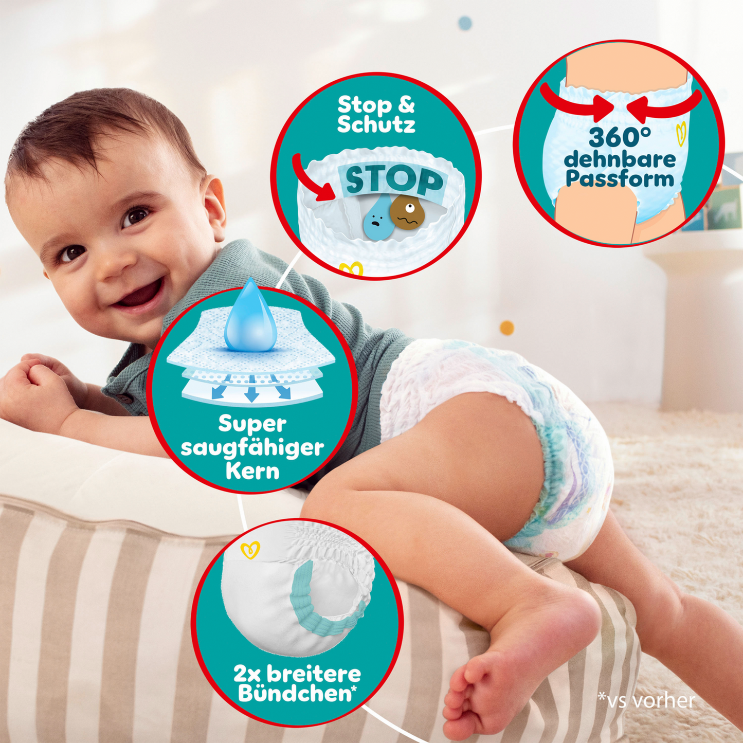 Pampers Baby-Dry PANTS Gr. 8 XXXL 17+kg (117 pces) pack mensuelle