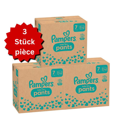 Pampers Baby-Dry PANTS T7 XXL +17kg (3x126 pces) PROMOTION 3 boîtes mensuelles