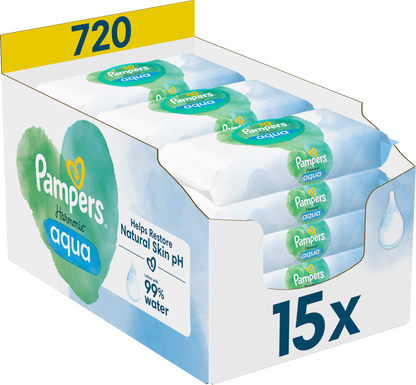 Pampers Harmonie Aqua Lingettes (15 x 48 pces)