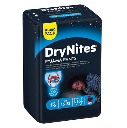 Huggies DryNites® culottes pour la nuit 3-5 ans (16-23 kg) garçon (16 pces)