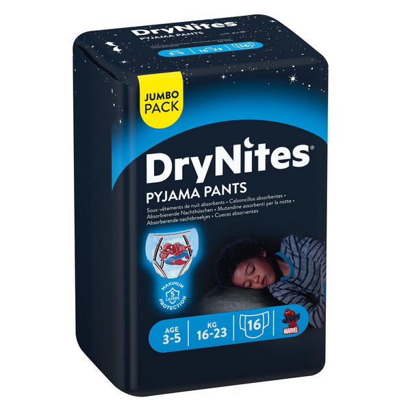 Huggies DryNites® culottes pour la nuit 3-5 ans (16-23 kg) garçon (4x16 pces) Jumbopack