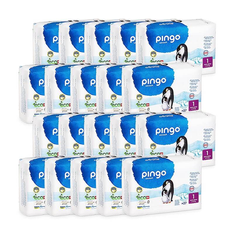 Pingo T1 Newborn (2-5 kg) Carton de 4 (4 x 5 x 27 pces)