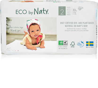 Naty Couches Écologiques T2 Mini (3-6kg) Sachet (33 pces)